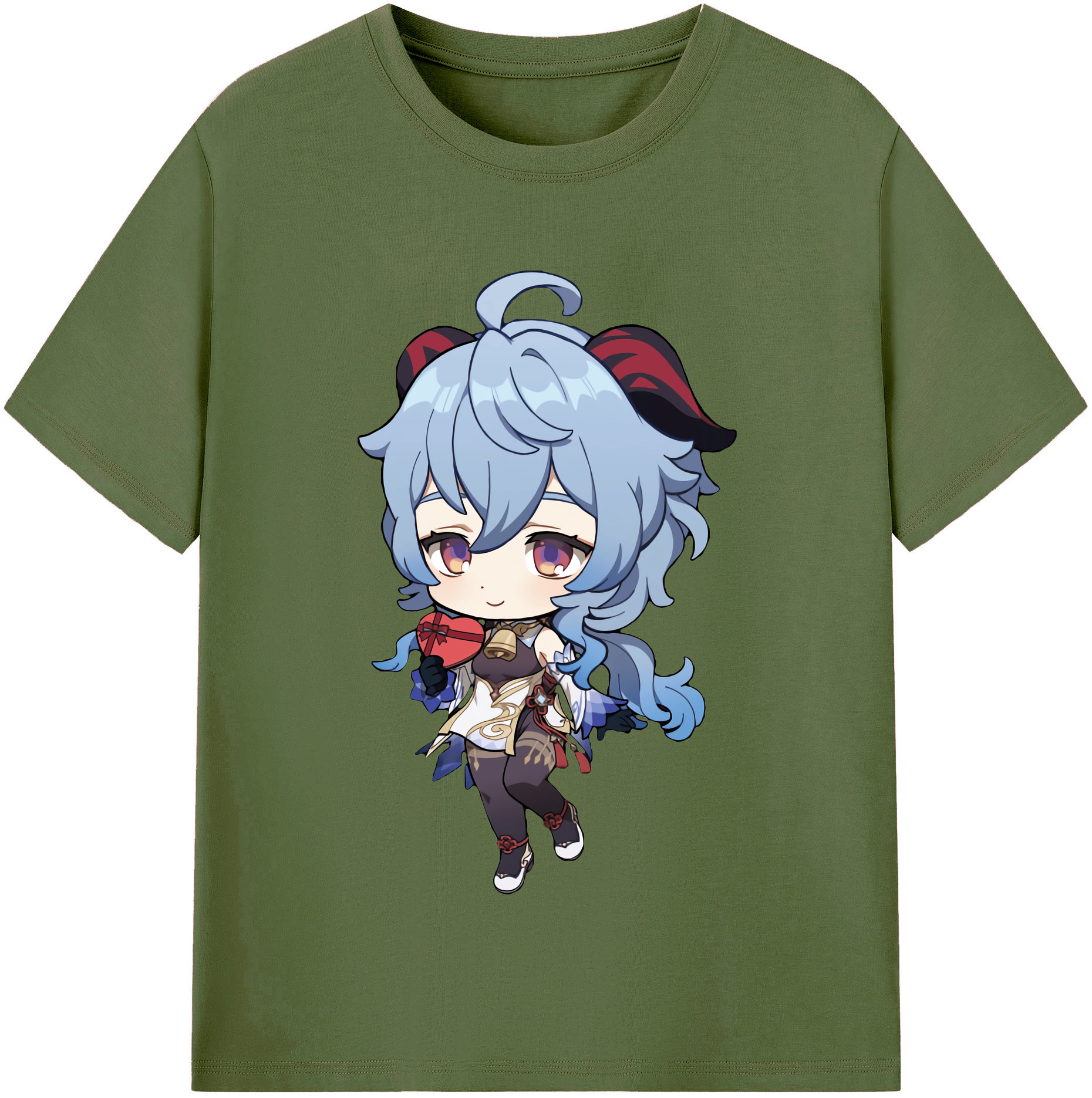 げんし神 甘雨 かんう genshin Ganyu 綿100％半袖Tシャツ（フロントプリント）